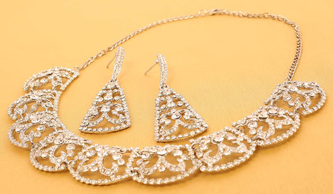 Touchstone Bollywood Glamour Wedding Evening Wear Jewelry Necklace for Women (D234 White) Touchstone