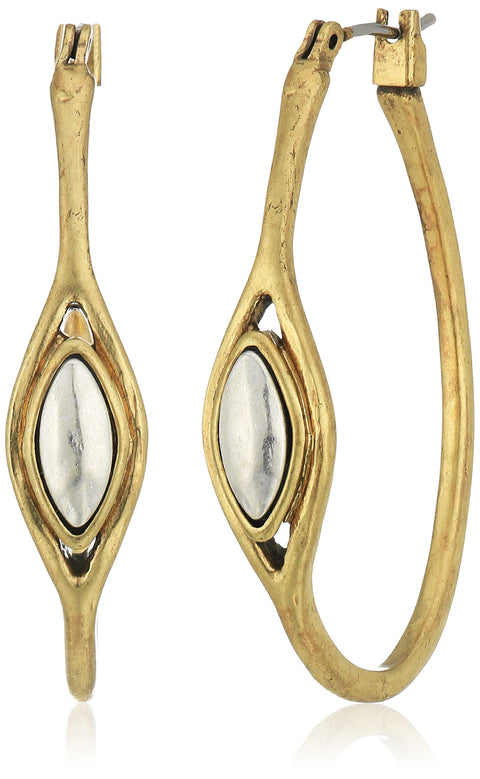 Lucky Brand Two-Tone 1-1/2" Hoop Earrings Lucky Brand