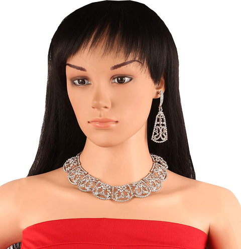 Touchstone Bollywood Glamour Wedding Evening Wear Jewelry Necklace for Women (D234 White) Touchstone